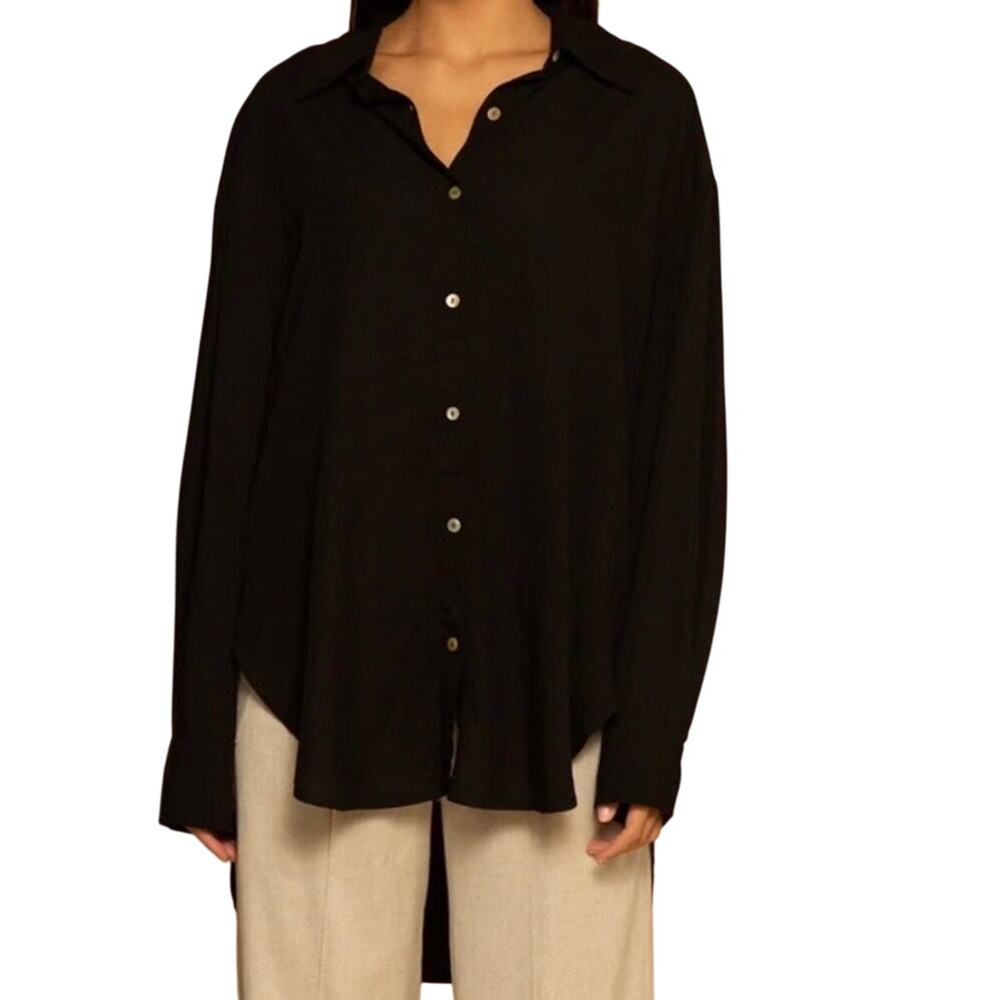 Shore Brand Layla Oversized Button Down Top M NWT
